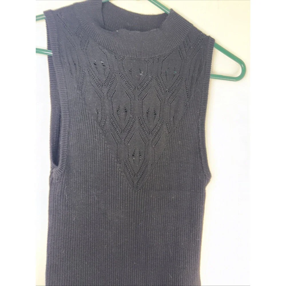 Intimately Free People Women's Sleeveless Mock Neck Bodysuit Size S Black Ribbed